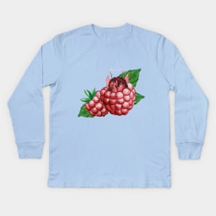 Tiny Kurent in raspberry Kids Long Sleeve T-Shirt